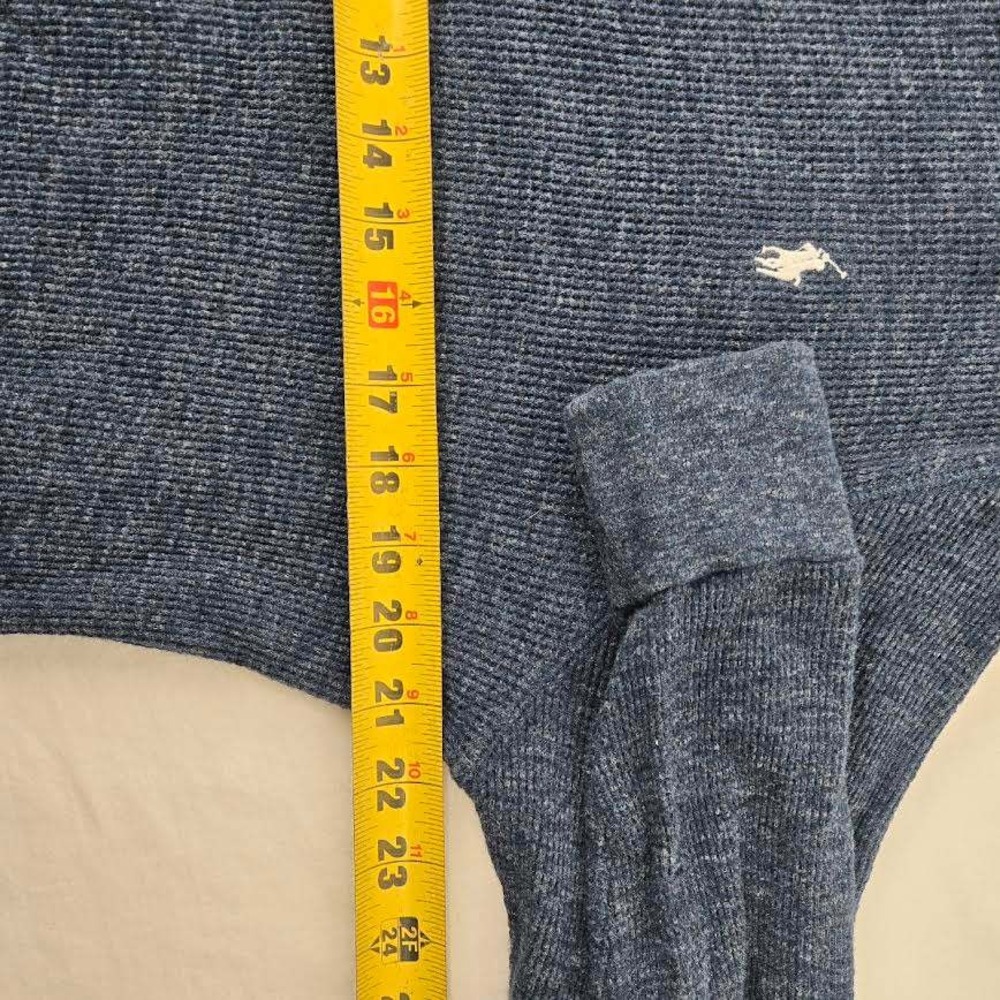 Polo Ralph Lauren Mens XL Blue Gray‎ Waffle Knit Thermal Long Sleeve Crew Shirt - Picture 5 of 6